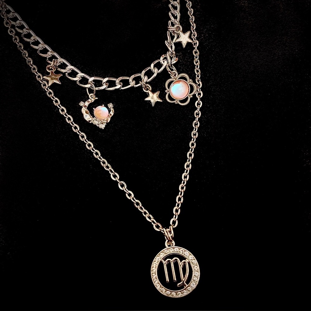Handmade Silver Virgo Charm Necklace